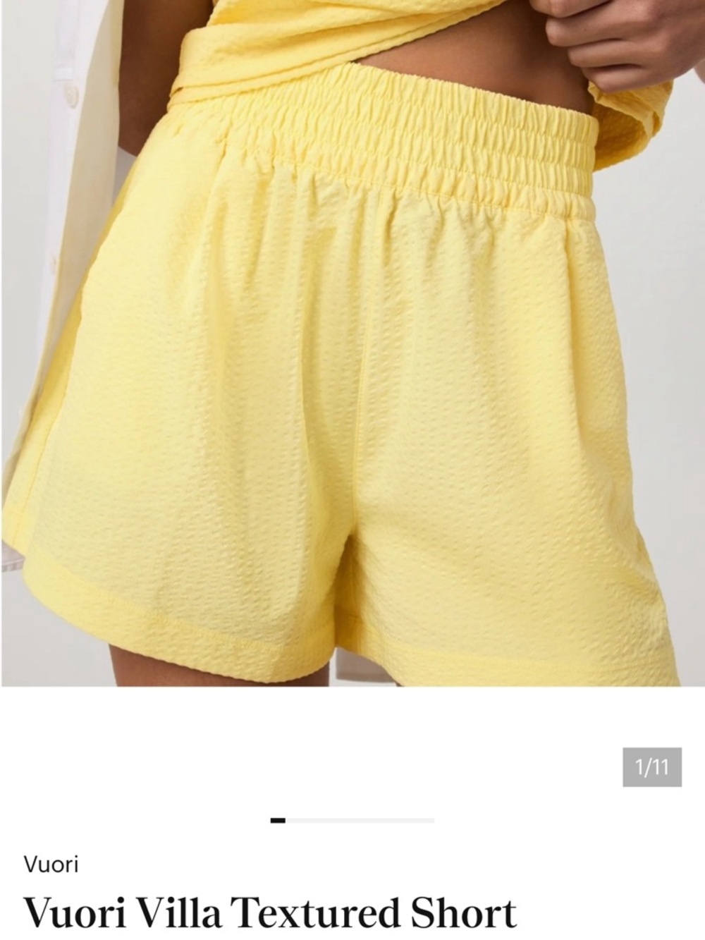 Vuori Yellow Villa Textured Athletic Shorts